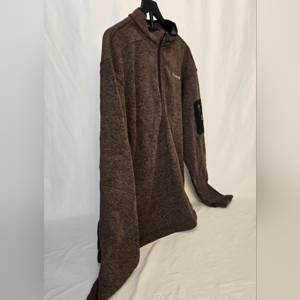 AVALANCHE Pullover‎ Jacket Mens 2XL Quarter Zip Thermal Brown Knit Fleece - Picture 11 of 15